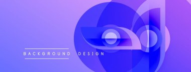 Abstract gradient background. Overlapping blue shapes create modern design. Text labels background and design present. Simple, clean aesthetic.