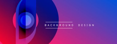 Soyut eğim arkaplanı. Üst üste binen daireler dinamik görsel efekt yaratır. Modern tasarım elemanları canlı renk şeması sunar.