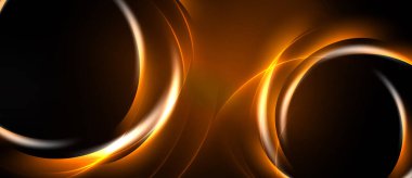 Soyut tasarım parlak turuncu kıvrımlar, koyu arkaplan. Dinamik bileşim modern görsel etki yaratır. Düz çizgiler hareketi, enerjiyi gösterir.