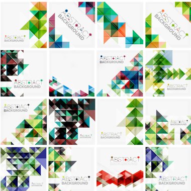 Üçgen geometrik arka kümesi. Evrensel iş veya teknoloji şablonları