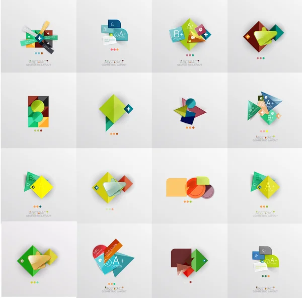 Conjunto de modelos de banner geométricos abstratos infográficos — Vetor de Stock