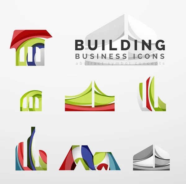 Set of real estate or building logo business icons — Stock Vector