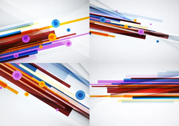 Ensemble de milieux abstraits colorés — Image vectorielle