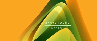 Soyut tasarım akışkan şekiller, canlı renkler içerir. Turuncu, yeşil renkler dinamik görsel etki yaratır. Metin arkaplan tasarımı okur.
