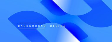 Soyut mavi gradyan tasarımı. Düz kıvrımlar dinamik görsel efekt yaratır. Metin arka plan tasarımı okur. Modern estetik.