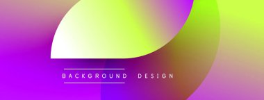 Canlı soyut gradyanlar çakışıyor. Mor, sarı renkler tasarımda baskın. Metin arka plan tasarımı okur. Minimalist estetik, modern his.