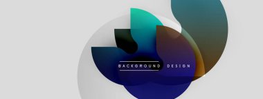 Soyut şekiller örtüşüyor, dinamik renk eğimleri yaratıyor. Modern tasarım unsurları yenilik, akıcılık, görsel cazibe öneriyor. Arkaplanda metin arkaplan tasarımı.