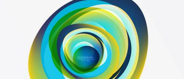 Soyut eşmerkezli çemberler, canlı renklerin karışımı. Modern tasarım, dinamik kompozisyon, pürüzsüz eğimler görsel derinlik yaratır. Arkaplan ögesi.