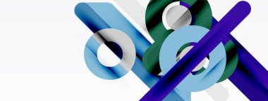 Abstract geometric shapes overlap. Blue, green, purple hues create dynamic composition. Minimalist design, modern aesthetic. Clean lines, simple forms.