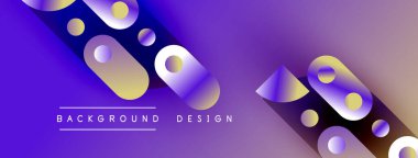 Soyut mor arkaplan özellikleri üst üste binen daireler, çizgiler. Modern tasarım elementleri dinamik görsel efekt yaratır. Metin arkaplan tasarımı okur.
