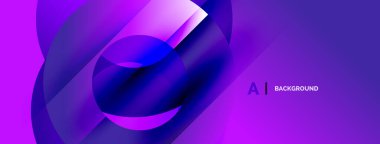 Soyut mor tasarım üst üste binen daireler, gradyanlar, dinamik kompozisyon. Modern estetik, canlı renkler, pürüzsüz geçişler.