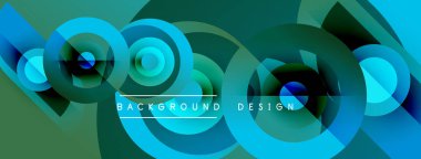 Soyut sıvı şekilleri, canlı maviler, yeşiller dinamik arkaplan oluşturur. Modern tasarım elementleri hareket, derinlik.