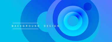 Soyut mavi arkaplan eşmerkezli daireler, gradyanlar içerir. Metin arka plan tasarımı okur. Modern, canlı görsel element.