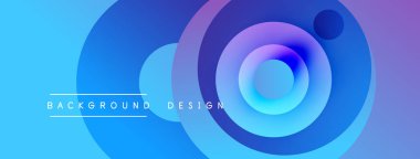 Soyut konsantrasyon çemberleri, canlı mavi mor gradyan. Metin arka plan tasarımı okur. Modern dijital illüstrasyon. Yumuşak geçişler, dinamik kompozisyon.
