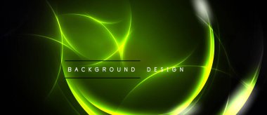 Soyut yeşil neon çizgiler dinamik eğriler oluşturur. Karanlık arkaplan parıldayan şekilleri vurgular, modern görsel efekt yaratır.