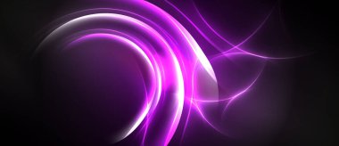 Soyut girdaplar, canlı mor renkler koyu arkaplana hükmediyor. Zarif kıvrımlar enerjiyi, hareketi, geleceksel tasarımı akla getiriyor. Yumuşak eğimler derinlik yaratır.