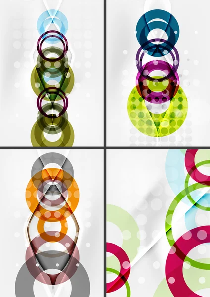Σύνολο κύκλου σχήμα σχεδιασμός Περίληψη Φόντα με φωτεινά εφέ και διακοσμήσεις — Διανυσματικό Αρχείο
