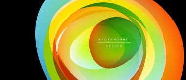 Soyut renkli katmanlar dinamik dairesel tasarım yaratır. Canlı gradyanlar harmanlanarak modern görsel efekt oluşturur. Pürüzsüz geçişler hareketi akla getiriyor.