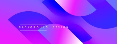 Vibrant abstract gradients form flowing shapes. Text reads background design centered within purple hue. Modern visual presentation.