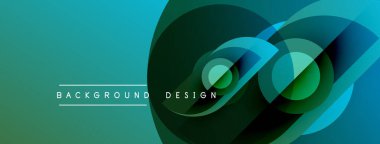 Akan soyut şekiller, deniz mavisi, yeşil renkler. Modern tasarım elementleri dinamik görsel etki yaratır. Metin arkaplan tasarımı okur.