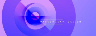 Soyut mor tasarım eşmerkezli daireler, gradyanlar içerir. Metin arka plan tasarımı okur. Modern, canlı görsel kompozisyon.