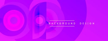 Soyut mor tasarım eşmerkezli daireler, gradyanlar içerir. Metin, arkaplan tasarımını canlı renklerin üzerinde okuyor. Modern, dinamik kompozisyon.
