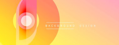 Soyut eğim arkaplanı. Üst üste binen daireler dinamik görsel efekt yaratır. Sıcak renkler kompozisyona hakim, bu da enerjiyi.