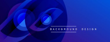Soyut mavi tasarım katmanlı daireler, akışkan şekiller. Modern estetik, arka planlar ve sunumlar için uygun. Minimalist stil.