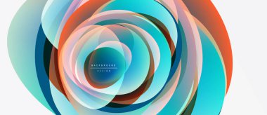 Soyut renkli katmanlar dinamik dairesel desen oluşturur. Modern tasarım elementleri, canlı renkler, pürüzsüz eğimler. Arkaplan dokusu.