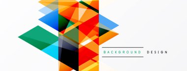 Soyut geometrik şekiller örtüşür, canlı renkli tasarım yaratır. Modern biçim, temiz satırlar, uygun arkaplan ögesi.