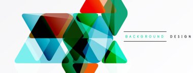 Soyut geometrik şekiller örtüşür, canlı renkli tasarım yaratır. Beyaz arka plan temiz bir kontrast sağlıyor. Modern görsel element.