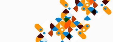 Soyut geometrik şekiller, turuncu, mavi, kahverengi tonlar. Minimalist tasarım, çapraz düzenleme, temiz estetik. Modern kalıp, basit kompozisyon.