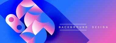 Soyut şekiller, canlı renkler, değişken arkaplan. Modern tasarım elementleri dinamik görsel etki yaratır. Düz geçişler, temiz estetik..