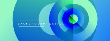 Soyut mavi tasarım eşmerkezli daireler, gradyanlar içerir. Modern estetik, arka planlar ve sunumlar için uygun. Minimalist stil.