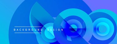 Soyut mavi tasarım, üst üste binen daireler oluşturarak dinamik görsel efekt yaratır. Geçmişe uygun modern, temiz estetik..