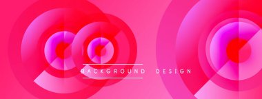 Soyut pembe tasarım, üst üste binen daireler. Metin, kompozisyon içerisindeki arkaplan tasarımını okur. Canlı gradyanlar dinamik görsel efekt yaratır.