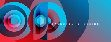 Soyut renkli katmanlar dinamik görsel efekt yaratır. Çemberler üst üste binerek modern arkaplan tasarımı oluşturuyor. Canlı renkler pürüzsüz harmanlanır.