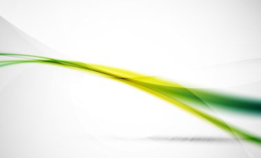 Green wave line in light space. Abstract background