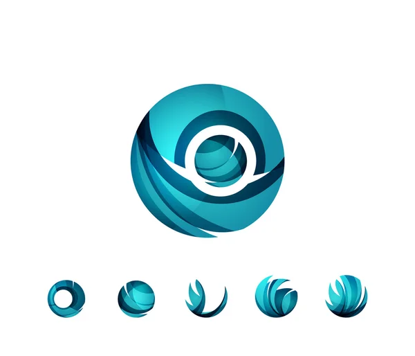 Set di globo sfera o cerchio logo icone di business — Vettoriale Stock