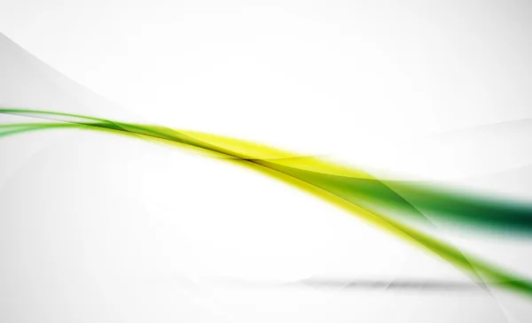 Green wave line in light space. Abstract background — Wektor stockowy