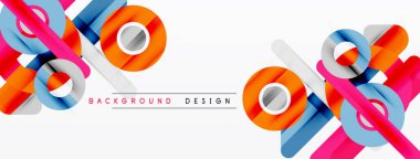 Soyut kurdeleler dinamik kompozisyon oluşturur. Parlak renkler, geometrik şekiller, modern tasarım elementleri temiz estetik sunar.