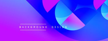 Soyut, enerjik bir arkaplan. Üst üste binen şekiller dinamik mor ve mavi renkler yaratır. Metin arka plan tasarımı okur. Modern görsel element.