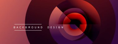Soyut çemberler dinamik görsel akış yaratır. Gradyan renkler harmanlanarak modern arkaplan tasarımı oluşturur. Metin etiketleri vurgulama kavramı.