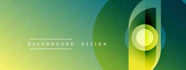 Soyut eğim arkaplanı. Üst üste binen daireler dinamik görsel efekt yaratır. Modern tasarım elementleri, canlı renkler.