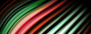 Soyut renkli çizgiler dinamik çapraz desen oluşturur. Koyu arkaplan, modern estetik sunan canlı renkleri vurguluyor.