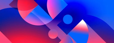Abstract shapes blend vibrant colors. Smooth gradients create dynamic composition. Modern design evokes energy, fluidity.