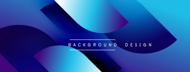 Soyut mavi eğimler dinamik şekiller yaratır. Metin, kompozisyon içerisindeki arkaplan tasarımını okur. Modern, canlı görsel element.