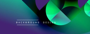 Soyut arkaplan hareketli geometrik şekiller, gradyanlar içerir. Mavi, yeşil, mor renkler dinamik görsel efekt yaratır. Metin arkaplan tasarımı okur.