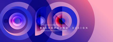 Soyut tasarım özellikleri üst üste binen daireler, farklı renkler. Modern estetik, arka planlar ve sunumlar için uygun. Canlı, dinamik bileşim.