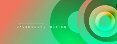 Soyut gradyan arkaplan özellikleri üst üste biniyor. Renkler mercandan canlı yeşile dönüşür. Metin arkaplan tasarımı okur.